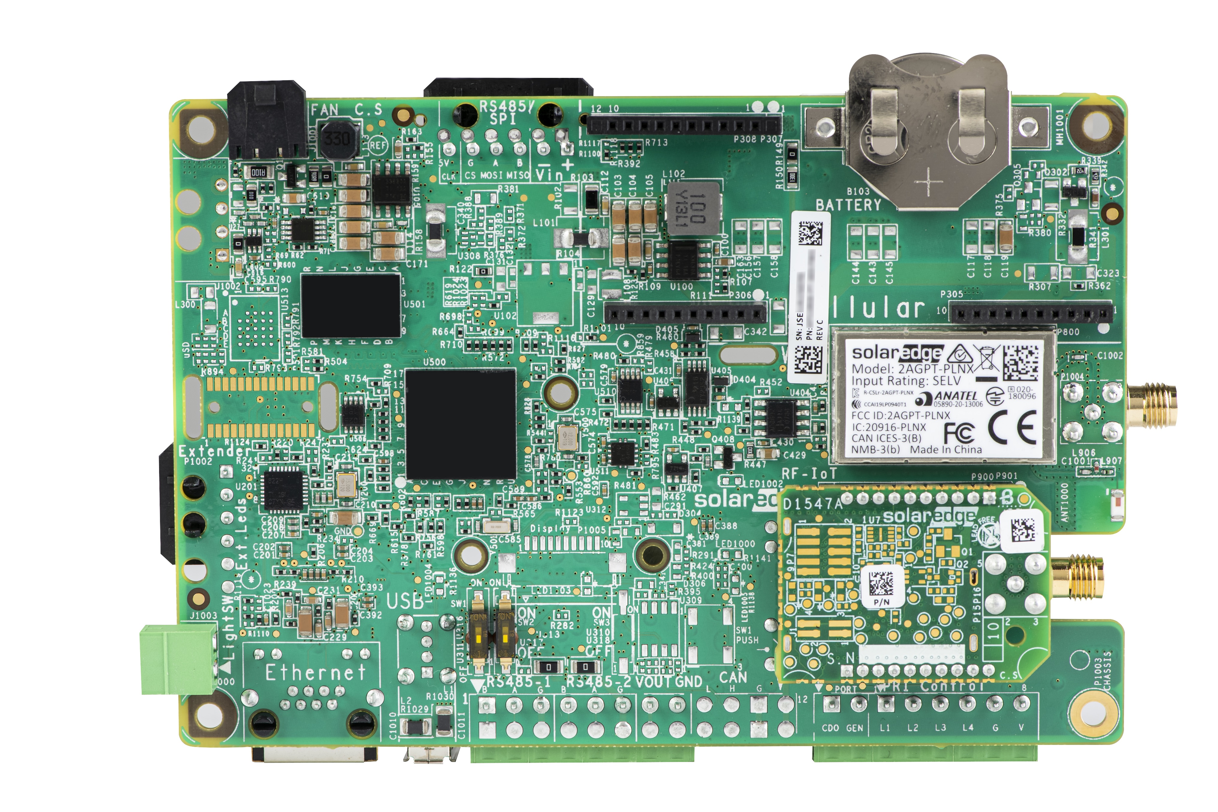 Kommunikationsplatine mit SolarEdge Home Netzwerk Plug-in und Antenne für SE3K-SE17K 3-Phasen Wechselrichter mit LCD Display
